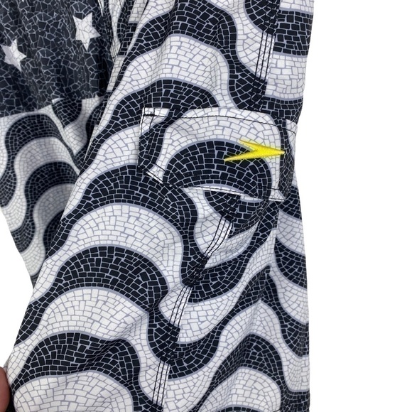 Speedo Flag Laced Front Swim Trunks Men's 36 Black Gray Mesh Lining - Picture 4 of 8